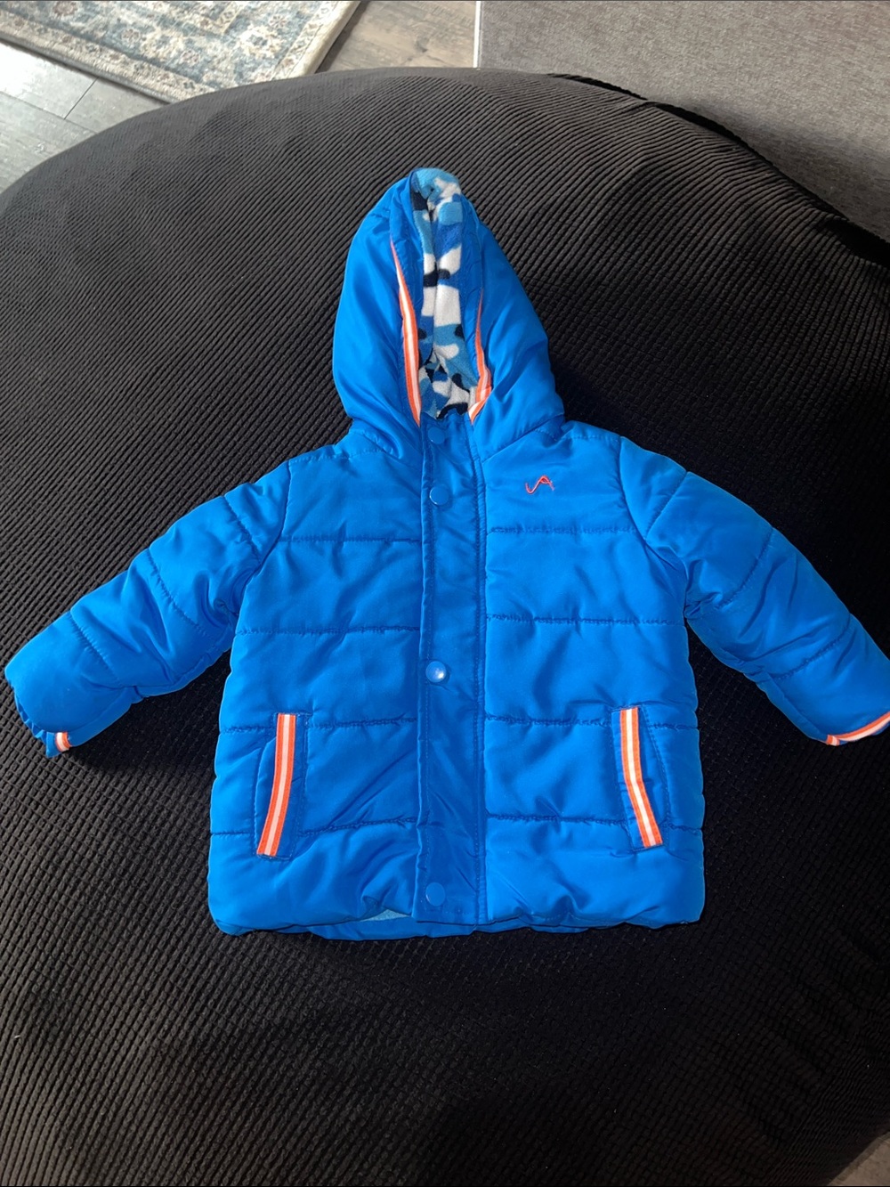 Bright Blue Hooded Puffer Jacket for Kids